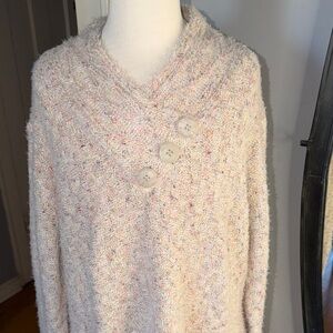 NWT Papa Vancouver Elegant Speckled Cowl Neck Sweater